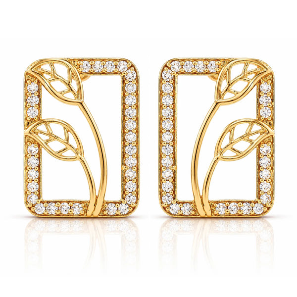 Leafy Affair Verdique Frame Stud Earrings
