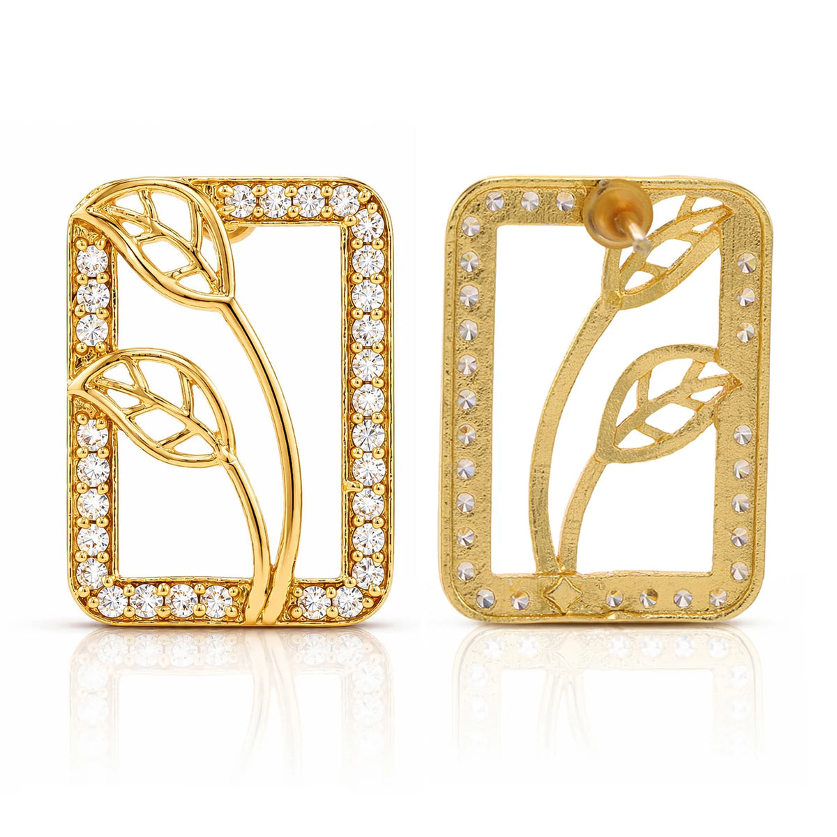 Leafy Affair Verdique Frame Stud Earrings