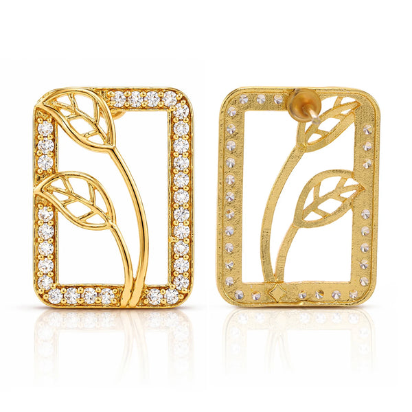 Leafy Affair Verdique Frame Stud Earrings