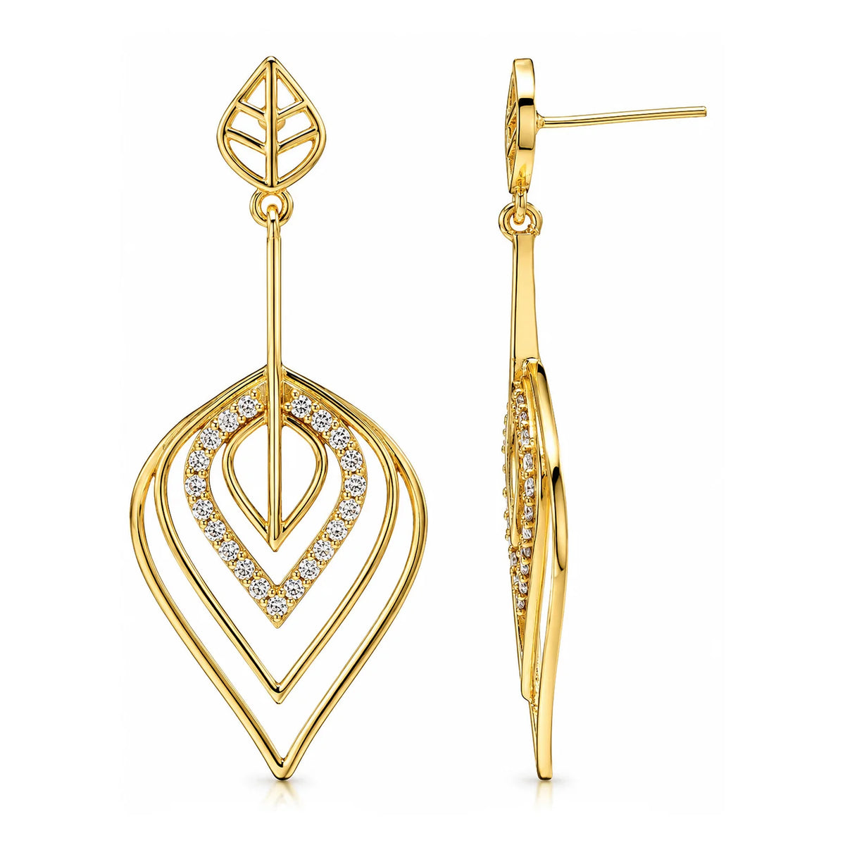 Leafy Affair Radiant Drift Drops Dangle Earrings