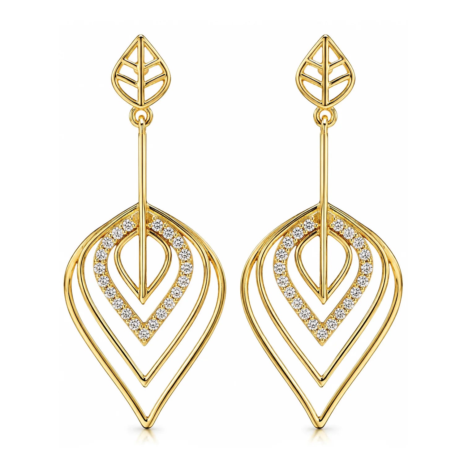 Leafy Affair Radiant Drift Drops Dangle Earrings