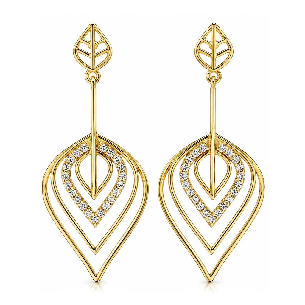 Leafy Affair Radiant Drift Drops Dangle Earrings