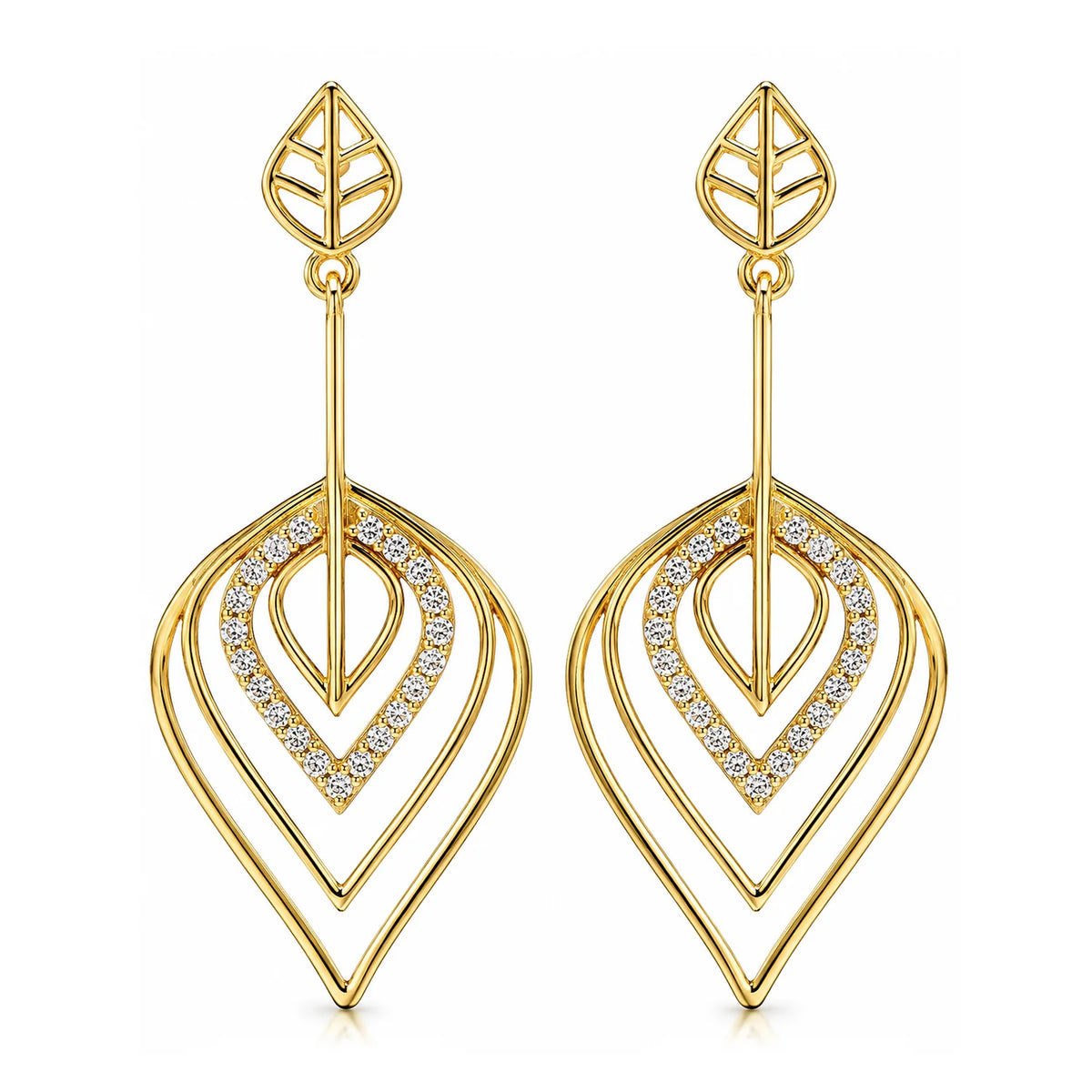 Leafy Affair Radiant Drift Drops Dangle Earrings