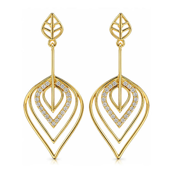 Leafy Affair Radiant Drift Drops Dangle Earrings