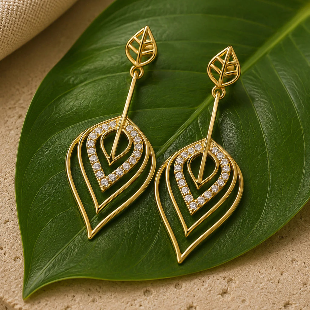 Leafy Affair Radiant Drift Drops Dangle Earrings