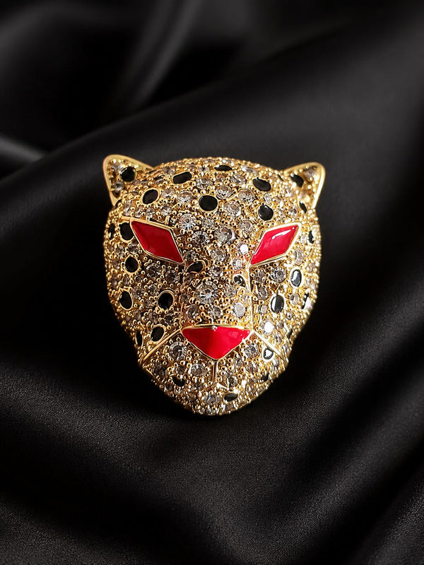 Midnight Prowl Brooch – Gold Animal Statement Pin