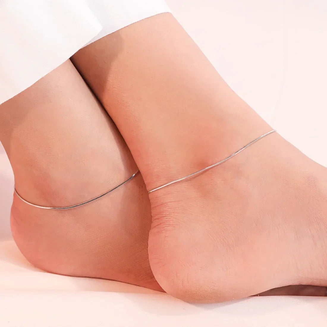 Minimal Snake Anklet  Single Leg